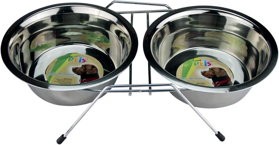 Comedero Doble Con 2 Platos 16 Oz Comedero Doble Con 2 Platos 16 Oz